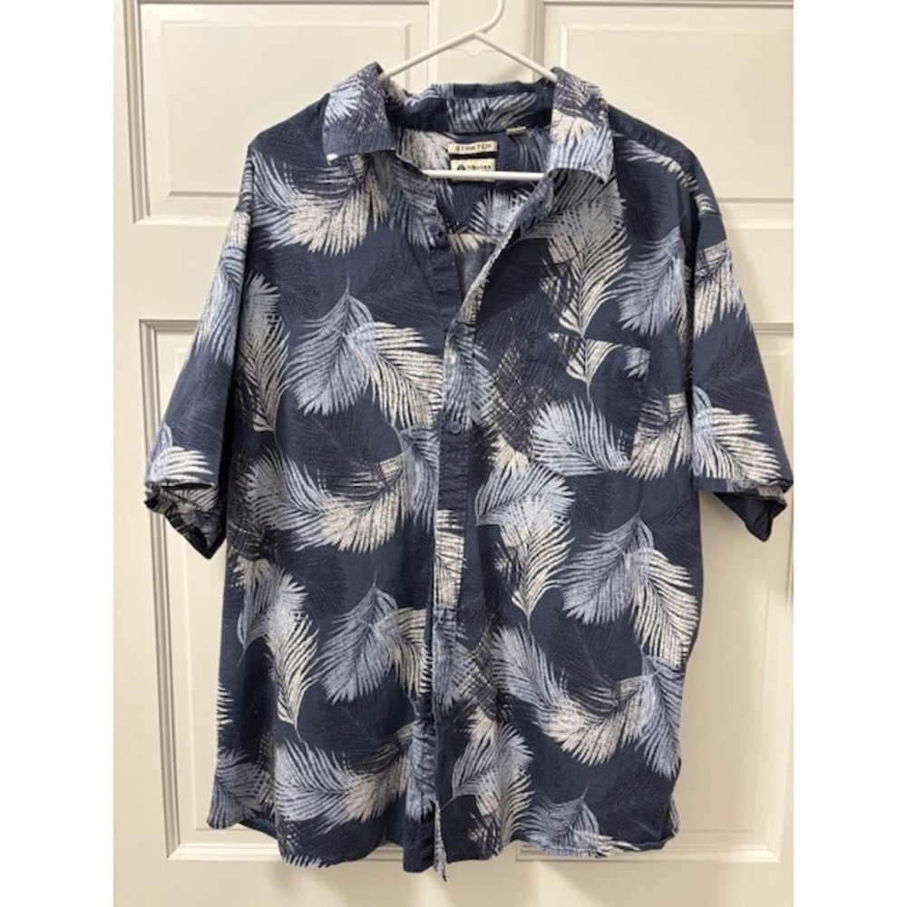 Men's 2X Haggar Clothing Stretch Button Down Tropical Shirt